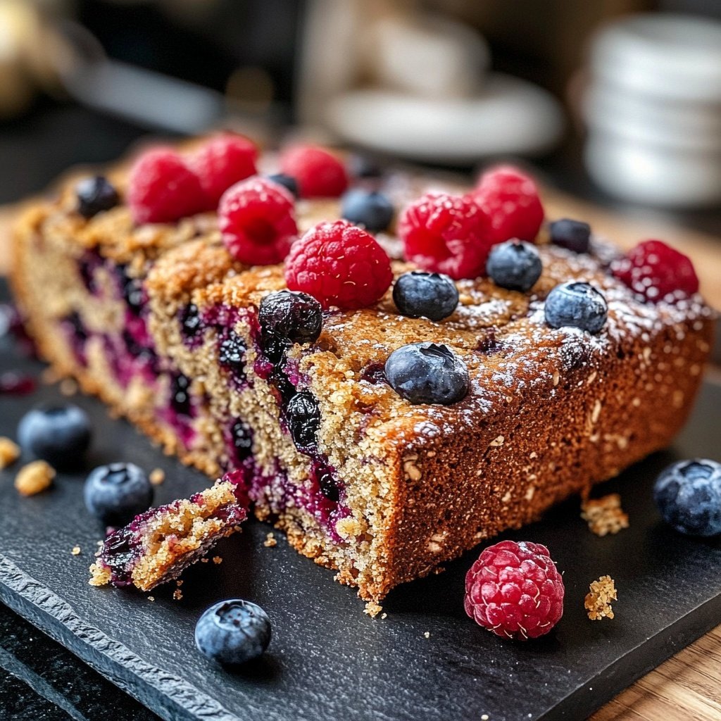 Bananenbrot mit Beeren