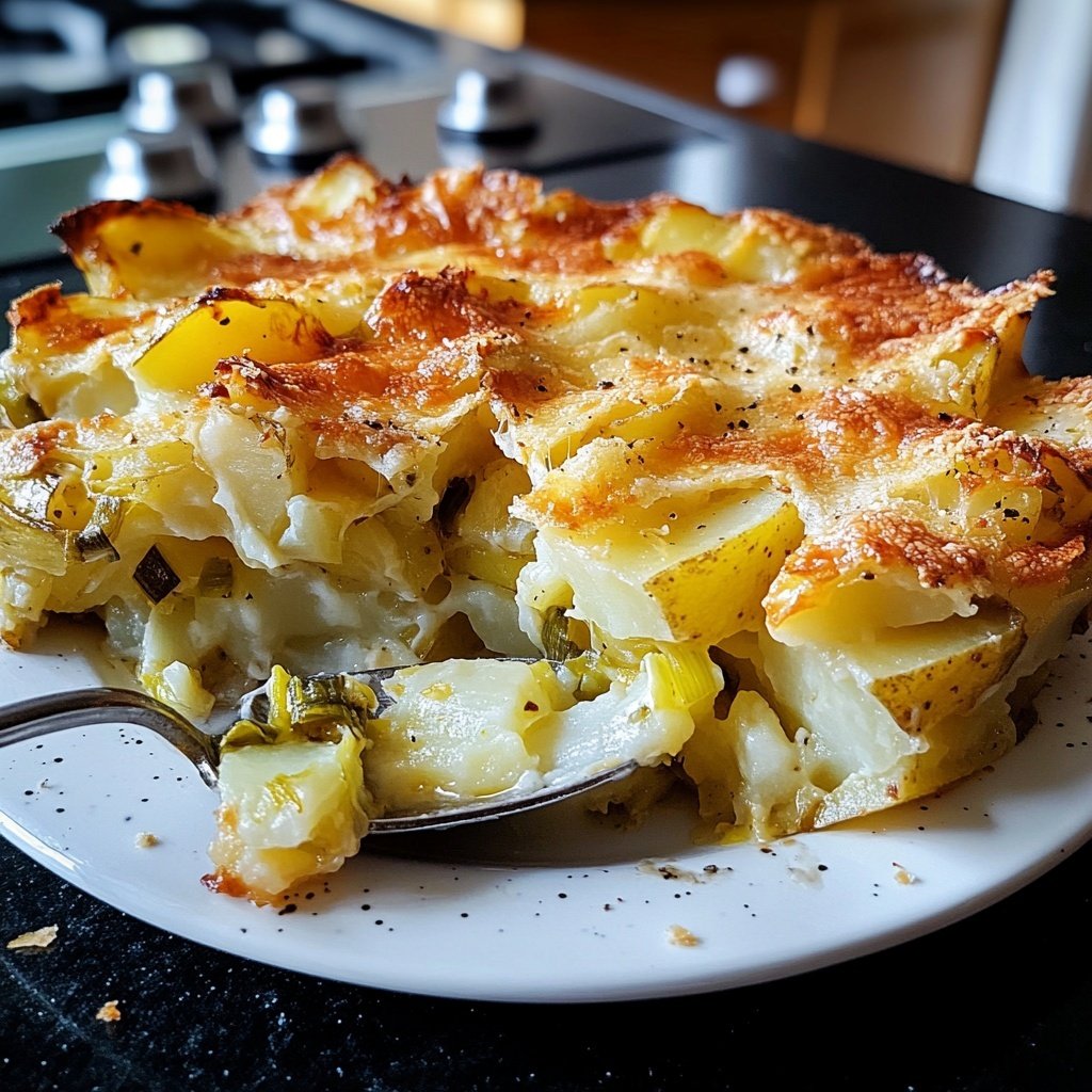 Kartoffelauflauf mit Lauch